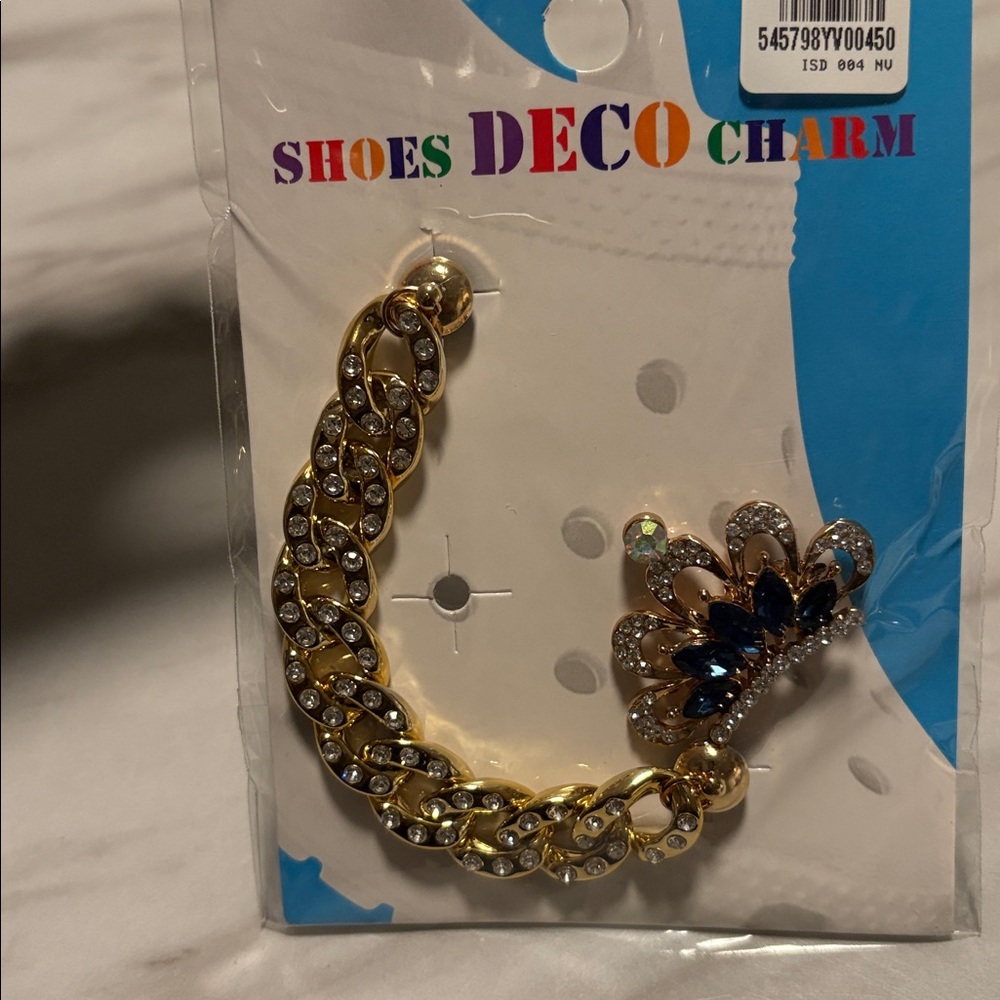 Blue Crown Croc charm